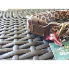 Christmas Dog Collar Gingerbread Man Brown Organic Cotton 17-26″ XL