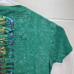 Vintage Revolution T Shirt Mens Skull Pile Punk AOP Y2K Large Green Foil