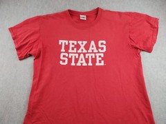Adults T Shirt Large Texas State Bobcats Red Texas State