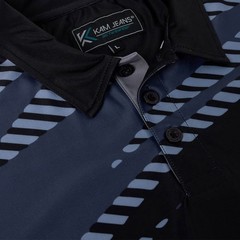 KAM Active Sports Printed Polo Shirt For Men in Black, 2XL-8XL