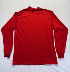 MTJHE Mesh Shirt Mens Large Cherry Red Mock Neck Ribbed Cuff & Neck Casual Wear