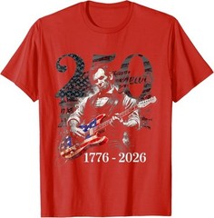 Abraham Lincoln Playing Guitar 4th July 250th Anniversary T-Shirt