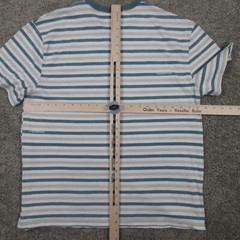 Champion Shirt Mens Large Green Striped Ribbed Collar Embroidered Logo Sport Tee