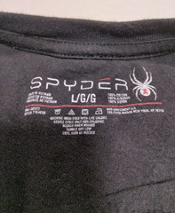 Spyder T-Shirt Large Black Logo Short Sleeve