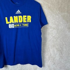 Adidas Amplifier Lander Acro & Tumb T Shirt Men’s Medium Blue Sports Athletic