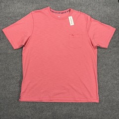 Tommy Bahama Pocket T Shirt Mens XL Pink Embroidered Logo Resort Beach
