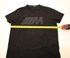 BMW M Motorsport Textured Logo T-Shirt Mens M 42″ Chest Tonal Black READ