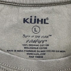 Kuhl Bravado Shirt Mens Large Khaki Wildfibre Cotton Short Sleeve Pocket Tee