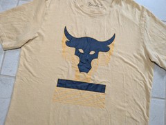 Under Armour Men’s Small BULL Yellow Shirt Project Rock Brahma Bull Logo T-Shirt