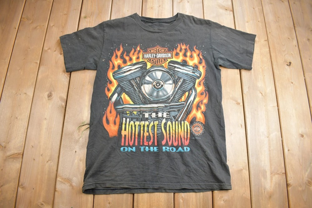 Harley Davidson T-Shirt 1996 Single Stitch 1Pc Black USA Free Ship