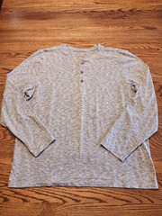 Rhone Long Sleeve Henley Mens Size XXL Marled Gray