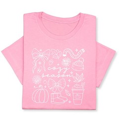 Cozy Season Fall Doodle T-Shirt, Pumpkin Coffee Autumn Graphic Tee