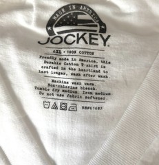 Big Man 6X Jockey Made In America V-Neck Undershirt 2 Pack 100% Cotton 9663/100