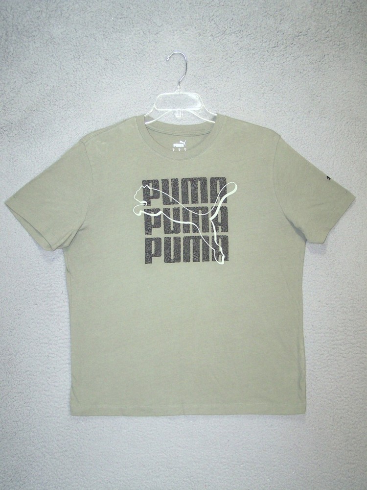 PUMA Shirt Adult Large Green Short Sleeve Activewear Outdoor Sports Mens