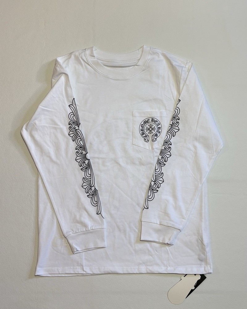 Chrome White Long Sleeve T-Shirt – Size Large (Fits smaller)
