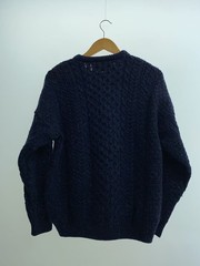 Other Brands: aransweatermarket Knit Sweater (Thick), XL, Wool, NVY, Solid Color