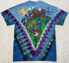 Grateful Dead Casey Jones Tie Dye Liquid Blue T-Shirt Size Medium