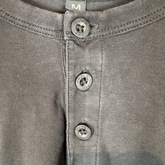 Public Rec Go-To Henley Shirt Size Medium Black Pima Cotton Stretch Long Sleeve