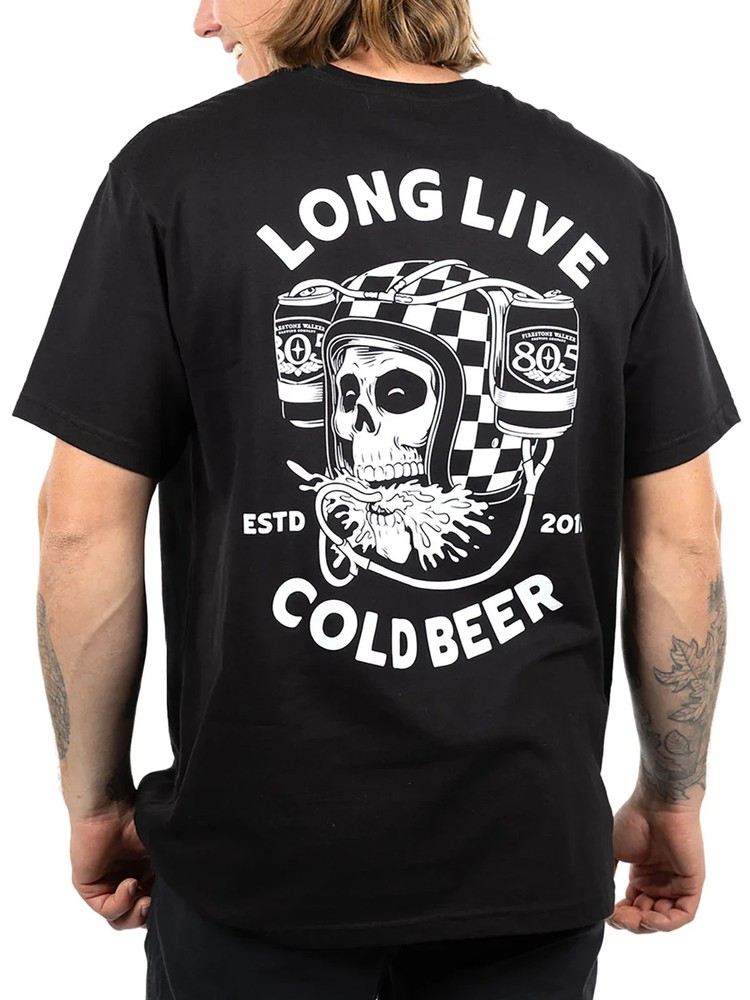 Fasthouse Men’s Helmet Head 805 Premier Short Sleeve T-shirt Long Live Cold Beer