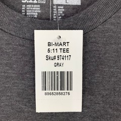 5.11 Tactical T-Shirt Mens Large Grey Short Sleeve Comfort Classic Tee NWT