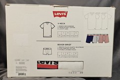 Levi’s 6 Pc Mix & Match S 3 White Crew T-Shirts Red White Blue Gray Boxer Briefs
