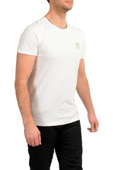 Versace Men’s White Gold Medusa Print Crewneck T-Shirt Versace sz 8 US 2XL IT 56