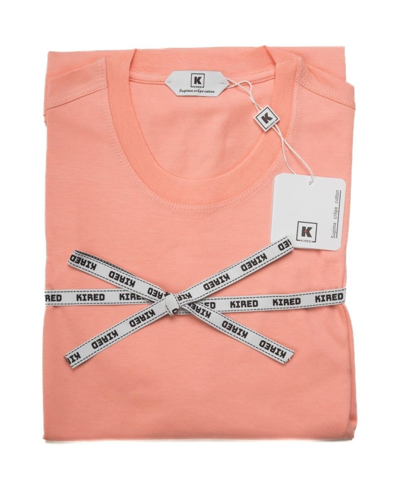 Kired by Kiton Coral Orange Supima Crepe Cotton Short Sleeve T-Shirt S (48 IT)