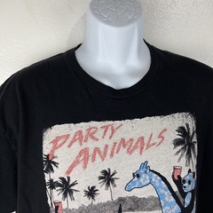 Riot Society Shirt Men Extra Large Black Party Animals Graphic Short Sleeve Tee
