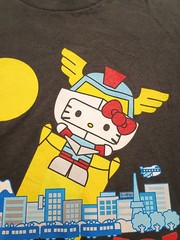 Hello Kitty Transformer Robot Black T- shirt Size L