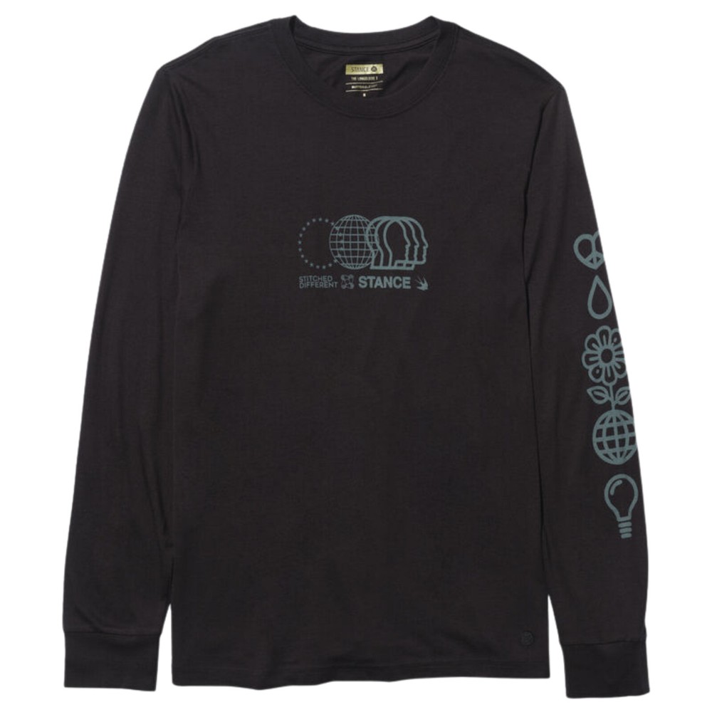 STANCE Standard Logix Long Sleeve Shirt sz L Large Black Butter Blend Fabric