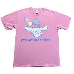 Cinnamoroll Its My Birthday T Shirt Mens Large Pink Sanrio Kawaii Cute Graphic