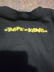 A Bathing Ape BAPE x KAWS Black Logo Graphic Cotton Knit T-Shirt Crew Neck XTRA
