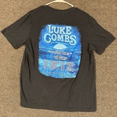 Luke Combs World Tour 2023 Concert T-Shirt Black Graphic Tee Mens Large