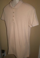 NITAGUT Mens TAN * BEIGE Casual Short Sleeve Collared Ribbed Knit POLO Shirt S