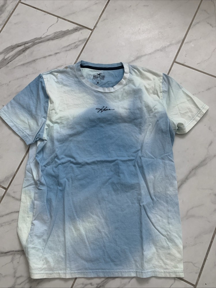 Hollister Must Have Collection Men Size Medium Light Blue Tie Dye T Shirt
