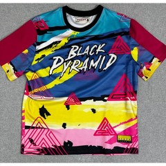 Black Pyramid Chris Brown Jersey Shirt XXL Bright 3D Spellout Graphic Abstract