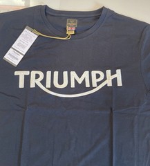 Triumph Bamburgh T Shirt Mens 2XL Jet Black Cotton Embroidered Logo Everyday