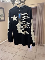 Hellstar Path to Paradise Black Graphic Logo Crew Neck Long Sleeve Tee Men L