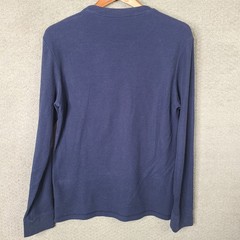 Jachs Shirt Mens M Blue Waffle Knit Thermal Cotton Blend Long Sleeve Casual