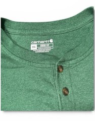 Carhartt Loose Fit Henley Shirt Men’s 2XL Green Long Sleeve Pocket Logo TK0128