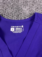 Carhartt Medical Scrub Shirt Mens Small Purple V Neck Force Rugged Flex New