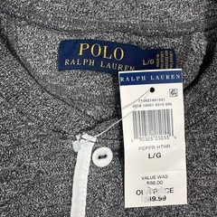 Polo Ralph Lauren Shirt Mens Large Gray Pepper Henley Long Sleeve Outdoor NEW