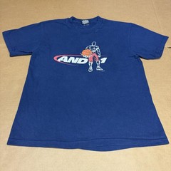 Vintage AND1 Shirt Mens Medium Blue Basketball Player Logo Graphic Tee USA