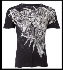 XTREME COUTURE by AFFLICTION Black OUTLAW Short Sleeve Slim Fit T-shirt NWT
