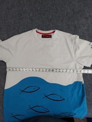 Ron Bass Shirt Mens 2XL XXL Embroidered Fish Swimming Short Sleeve Crew Neck Vtg