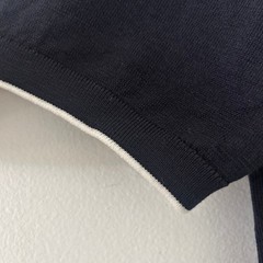 Collars & Co. Men’s Amalfi Luxe Tee Contrast White Trim Navy Blue M Medium New
