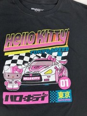 Hello Kitty Racing Car Tokyo Speed Graphic T-shirt Men Large Black Short Sleeve