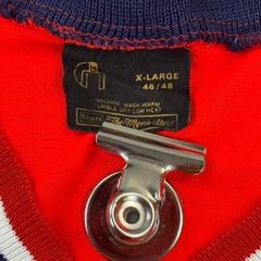 Vintage Sears Mens Store Shirt Mens XL Red Acrylic V Neck Short Sleeve USA 70s