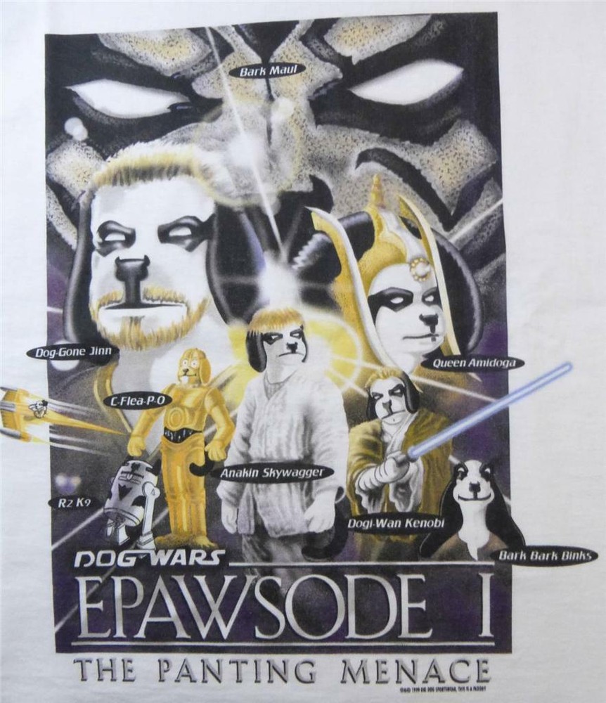 Star Wars Epawsode I Episode Big Dogs T Shirt 5X 6X White Panting Menace New