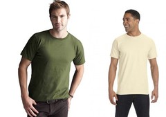 NEW Men’s Anvil 100% Organic Cotton T Shirt Natural Raw or Green $40 retail